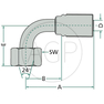 PNE 12 DKOL M22x1.5 90° (15L)