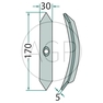 Hrot kombinátoru, kultivátoru, kompaktoru 30 x 5 x 170