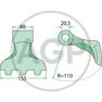 Mulčovací kladivo pro mulčovače Willibald, Nobili, Kuhn o šířce kladiva 155 mm