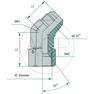 WA 7/16 FS-JIC x 7/16 M-JIC 45°