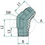 WA 3/4 M-JIC x 1/2 M-NPT 45°