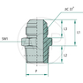 GA 9/16 M-JIC x 3/8 M-NPT