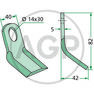 Nůž mulčovače vhodný pro Agrimaster, HMF, Maschio, Rasant, S.M.A., Agrotec