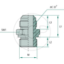 GA 1 5/8 M-JIC x 1 7/8-M-UNF-OR