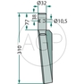 Hřeb do rotačních bran pravý vhodný pro Breviglieri, Regent délka 310 mm