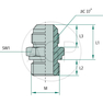 GA 3/4 M-JIC x M14 M-MET-WD