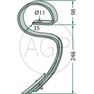 Gare pero kultivátoru zahnuté komplet s hrotem 25 x 8 mm