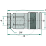 Plochá hydraulická rychlospojka Faster FFH0414GASF DN6 se závitem 1/4 BSP 