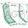Nůž mulčovače pro Ferri o tloušťce 6 mm a průměru díry 12,5 mm