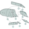 Odhrnovačka-zadní díl levé provedení pro Niemeyer na typ N 15 G 753
