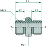 GA 1.7/16 M-ORFS x 1.3/16 M-ORFS