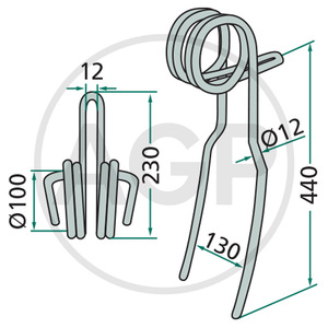 Zavlačovací pero dvojité 440 x 12 mm