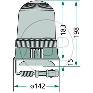 Oranžový výstražný maják magnetický 12 V na auto, traktor, zemědělské stroje