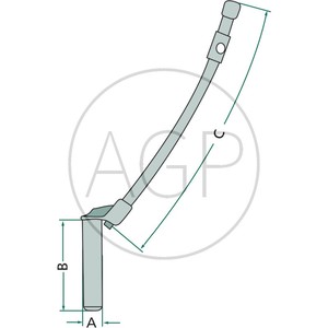 Závěsový kolík boční přístup systém Deutz průměr 31 mm délka ramene 480 mm