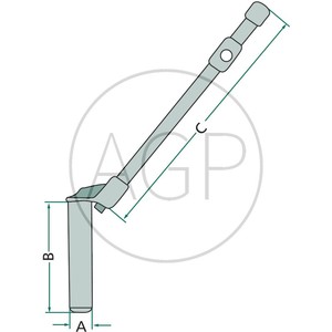 Závěsový kolík přímý přístup systém Deutz průměr 31 mm délka ramene 630 mm