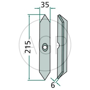 Hrot pro pero kultivátoru 220 x 35 x 6 mm vhodný pro Amazone, Saphir, Rabe