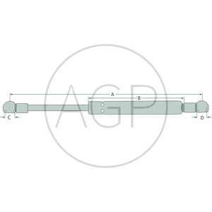 Plynová pružina o délce 276 mm