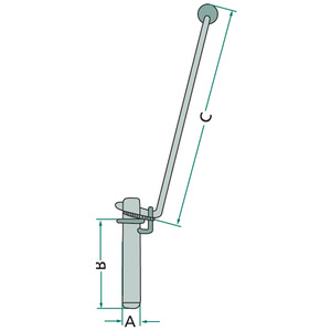 Závěsový kolík univerzální se zajištěním proti překlopení průměr 31 mm délka dříku 250 mm