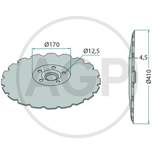 Výsevní disk secí botky Ø 410 mm vhodný pro Väderstad 