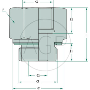 Adaptér GA 1/2 M x 1 F BSP L=49