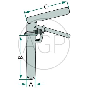 Závěsový kolík s pružinovou rukojetí průměr 31 mm délka ramene 130 mm