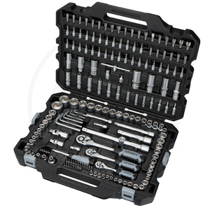 Gola sada Black Edition nástrčných klíčů 181-dílná v kufru o velikosti 1/4", 3/8", 1/2"