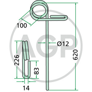 Zavlačovací pružné pero 620 x 12 mm