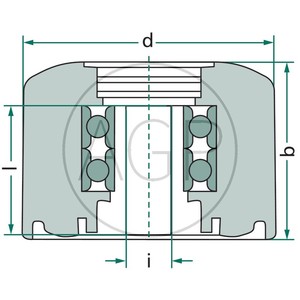 Podpěrná kladka průměr 62 mm, výška 21,5 mm, otvor 12 mm pro bramborový kombajn Grimme