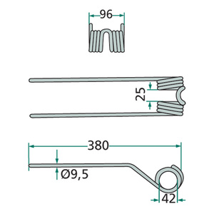 Pero obraceče Claas o celkové délce 380 mm a šířce 96 mm k obracení sena
