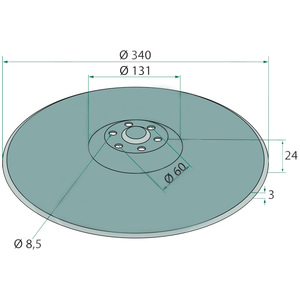 Disk hladký pro secí stroj Horsch na typ Maistro, Pronto o vnějším průměru 340 mm a síle 3 mm