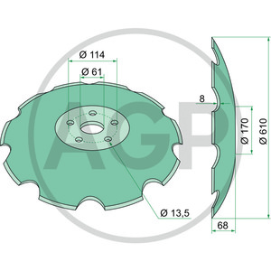  Disk ozubený Ø 610 x 8 mm