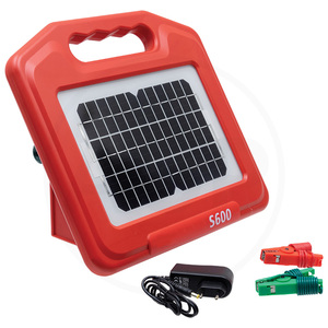 Zdroj k elektrickému ohradníku s dobíjecí baterií přes solární dobíjení pro ohradník o délce 3 km